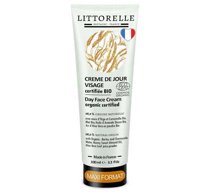 Crème de Jour Visage Peau Douce - Maxi Format 100 ml - Certifiée Bio – 99% d’Origine Naturelle à l'Eau d'Orge Bio